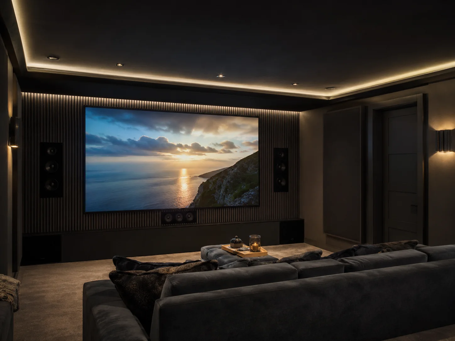 AV installers handing over a completed television installation